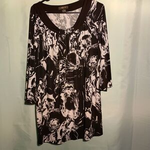 Women's Black and White Abstract Print Tunic Top – Style & Co